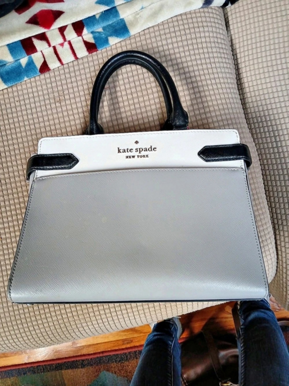 Kate Spade Gray & White Satchel